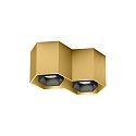 Wever & Ducré Downlight HEXO 2.0 - PAR16 2-vlams, hoekig, zonder reflector GU10 IP20, goud dimbaar
