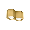 Wever & Ducré Downlight HEXO 2.0 - PAR16 2-vlams, hoekig, zonder reflector GU10 IP20, goud dimbaar
