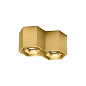 Wever & Ducré Downlight HEXO 2.0 - PAR16 2-vlams, hoekig, zonder reflector GU10 IP20, goud dimbaar