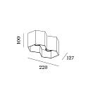 Wever & Ducré Downlight HEXO 2.0 - PAR16 2-vlams, hoekig, zonder reflector GU10 IP20, goud dimbaar
