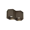Downlight HEXO 2.0 - PAR16 2-vlams, hoekig, zonder reflector GU10 IP20, brons dimbaar