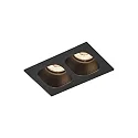 LED Recessed spot PIRRO 2.0, 2 spots, 2x 4.5W 3000K, CRi >90, dimmable, black