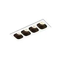 Downlight PIRRO 4.0 4-vlams IP20, zwart, wit dimbaar