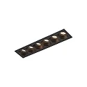 LED Recessed spot PIRRO 6.0, 6 spots, 6x 4.5W 2700K, CRi >90, dimmable, black