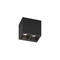 LED Ceiling luminaire PIRRO 2.0, 2 spots, 2x 4.5W 2700K, CRi >90, dimmable, black