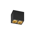 LED Ceiling luminaire PIRRO 2.0, 2 spots, 2x 4.5W 3000K, CRi >90, dimmable, black gold