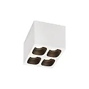 Downlight PIRRO 4.1 4-vlams, vierkant IP20, zwart, wit dimbaar