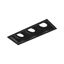Inbouwspot PLANO PETIT 3.0 3-vlams, cardanisch draaien, met klemveren IP20, mat, gitzwart dimbaar