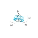 Wever & Ducré ceiling recessed luminaire STRANGE PETIT TRIMLESS 1.0 square, flush, cardanic swivelling IP20, champagner dimmable