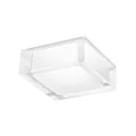 Plafondarmatuur MIRBI IP44 2.0 hoekig, met bladveren, half ingebouwd IP44 / IP20, verkeerswit dimbaar