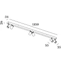 Wever & Ducré Spotlight bar CENO 6.0 6-vlams, cardanisch draaien IP20, zwart mat dimbaar