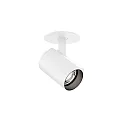 ceiling luminaire CENO 1.0 with leaf springs, cardanic swivelling, semi flush IP20, mat, traffic white dimmable