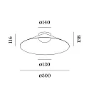 Wever & Ducré Plafondarmatuur CLEA 2.0 - Ø 50CM rond, direct / indirect IP20, taupe, wit dimbaar