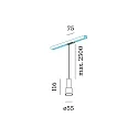 Wever & Ducré 1-phase pendant luminaire ODREY ON TRACK 1.1 incl. 1-phase adapter GU10 IP20, gold, black matt