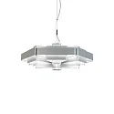 Pendant luminaire J.J.W. 04, shade Ø 56cm / height 20cm, 6x E27, aluminum, silver