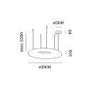 Wever & Ducré LED Design Pendant luminaire GIGANT 10.0, Ø 100cm, steel / LLDPE, white, 4000K