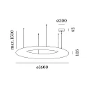 Wever & Ducré Pendelarmatuur GIGANT 16.0 IP20, wit dimbaar