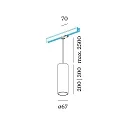 Wever & Ducré 3-fase pendelarmatuur RAY ON TRACK 2.0 - PAR16 cilindrisch, kort, met adapter GU10 IP20, koper dimbaar