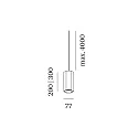 Wever & Ducré Pendelarmatuur HEXO MULTI 3.0 zonder rozet, Dim-To-Warm IP20, goud dimbaar