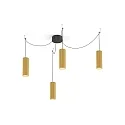 Pendelarmatuur RAY 2.0 - PAR16 cilindrisch, kort, met open kabel GU10 IP20, goud dimbaar