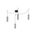 Pendelarmatuur RAY 2.0 - PAR16 cilindrisch, kort, met open kabel GU10 IP20, aluminium geborsteld dimbaar
