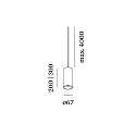 Wever & Ducré Pendelarmatuur RAY 2.0 - PAR16 cilindrisch, kort, met open kabel GU10 IP20, mat, verkeerswit dimbaar