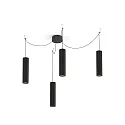 Pendelarmatuur RAY 3.0 - PAR16 cilindrisch, lang, met open kabel GU10 IP20, mat, gitzwart dimbaar