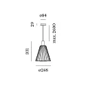 Wever & Ducré pendant luminaire WIRO 1.0 CONE CEILING SUSP E27 IP20, rust 