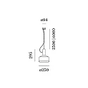 Wever & Ducré Pendant luminaire ROOMOR 1.0 PAR16, GU10, 600cm, deep black, with shade 2.0