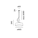 Wever & Ducré Pendelarmatuur ROOMOR CABLE 1.3 - E27 - 600CM E27 IP20, goud, gitzwart dimbaar
