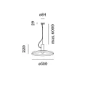 Wever & Ducré Pendelarmatuur ROOMOR CABLE 1.4 - E27 - 600CM E27 IP20, goud, gitzwart dimbaar