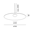 Wever & Ducré pendant luminaire CLEA 3.0 - Ø 70CM round, direct / indirect IP20, silk grey dimmable