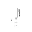 Wever & Ducré Pendelarmatuur ODREY CEILING SUSP 1.5 PAR16 GU10 IP20, goud, zwart mat 