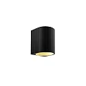 Wandarmatuur TRACE WALL SURF 1.0 IP20, champagne, zwart mat dimbaar