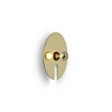 Wever & Ducré Wall luminaire MIRRO WALL 1.0, mirror Ø 30cm, E27 (excl.), black gold