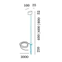 Wever & Ducré Buitenlamp KIOSK 1.1 1-vlams, instelbaar, zonder basis IP65, antraciet, mat dimbaar