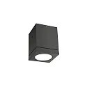 Plafondarmatuur voor buiten TUBE CARRÉ 1.0 LED PHASE down, hoekig, stijf IP65, antraciet dimbaar