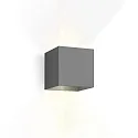 Wandarmatuur voor buitenshuis BOX 2.0 up down, cubusvorm, instelbaar IP65, donkergrijs dimbaar