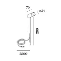 Wever & Ducré gorund spike luminaire GEO 1.0 - 24V PLUG&PLAY with plug, on/off, Plug&Play IP65, bronze 
