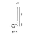 Wever & Ducré gorund spike luminaire REED 2.0 - 24V PLUG&PLAY long, with plug, on/off, Plug&Play IP65, bronze 