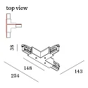 Wever & Ducré 3-fase T-connector 3-PH - 4.0 aarde buiten, met voedermogelijkheid, rechts