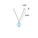 Wever & Ducré Accessory for WIRO - suspension set DECENTER 1.0 for 1 shade, E27, with canopy, 260cm