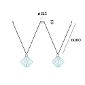 Wever & Ducré Accessory for WIRO - suspension set DECENTER 2.0 for 2 shades, 2x E27, with multi canopy, 600cm