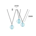 Wever & Ducré Accessory for WIRO - suspension set DECENTER 3.0 for 3 shades, 3x E27, with multi canopy, 260cm