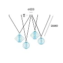Wever & Ducré Accessory for WIRO - suspension set DECENTER 4.0 for 4 shades, 260cm, 4x E27, with multi canopy