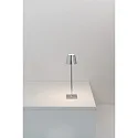 Zafferano Tafellamp op batterijen POLDINA MICRO IP65, chroom, glanzend dimbaar