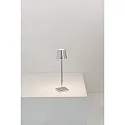Zafferano Tafellamp op batterijen POLDINA MICRO IP65, chroom, glanzend dimbaar