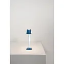 Zafferano battery table lamp POLDINA MICRO IP65, blue dimmable