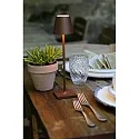 Zafferano Tafellamp op batterijen POLDINA MICRO IP65, corten (staal) dimbaar