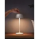 Tafellamp op batterijen CIRCE IP65, wit mat dimbaar